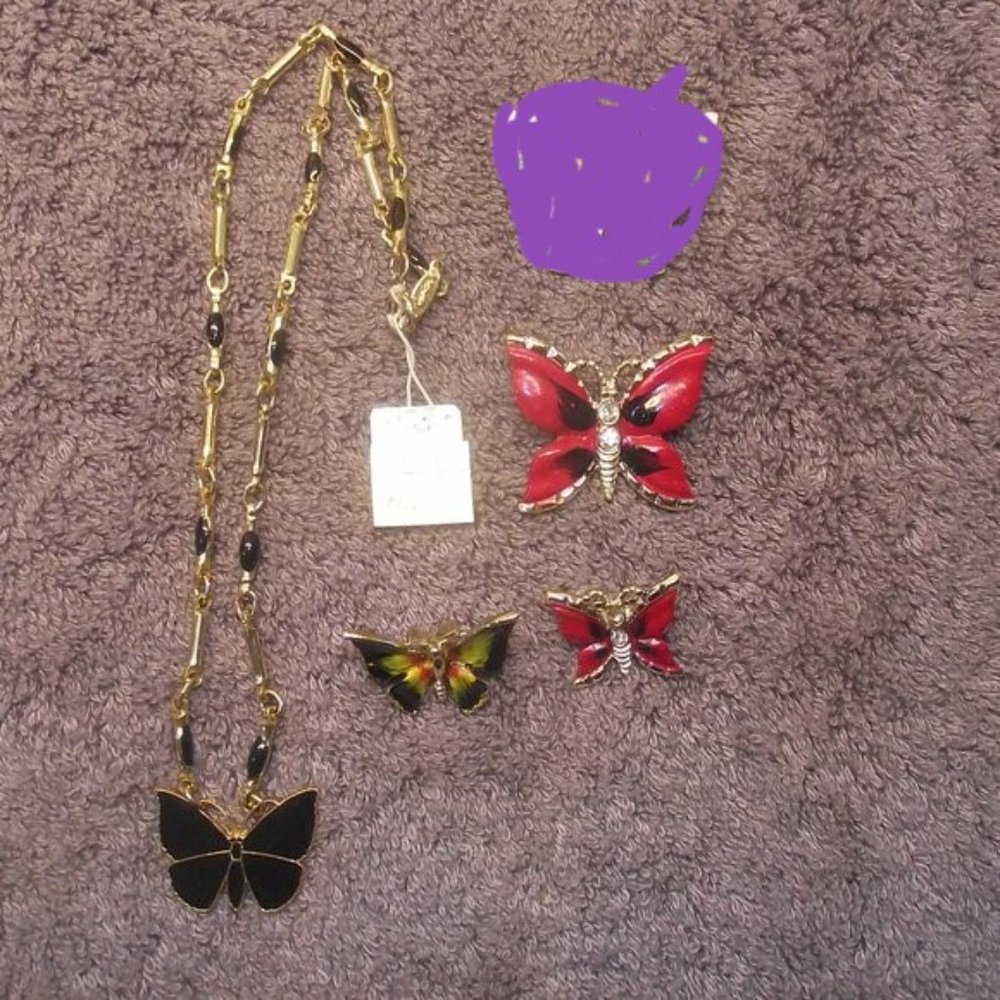 Enamel butterflies #1 - six pieces